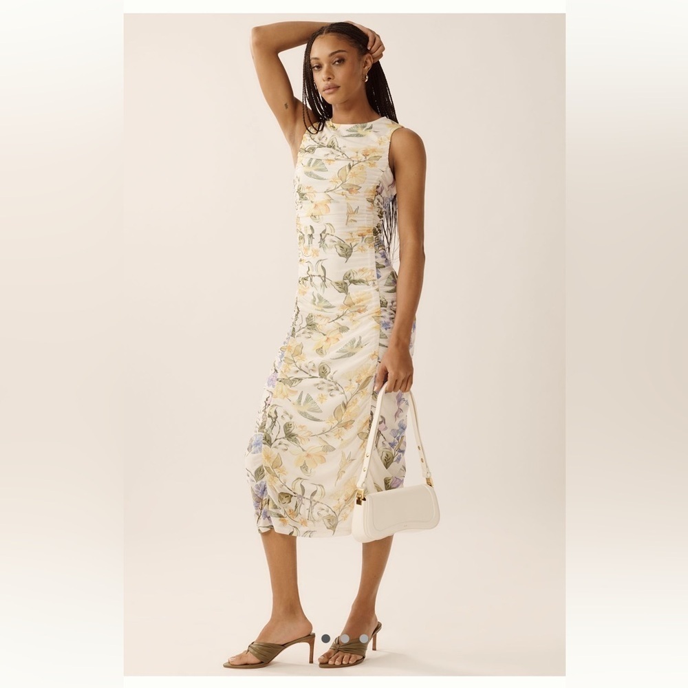 NWT Farm Rio Hummingbird Garden Mid Dress